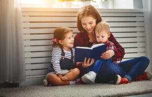 mother reads book